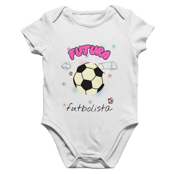 Body bebé FUTURO FUTBOLISTA Y FUTURA. Algodón, manga larga o manga corta