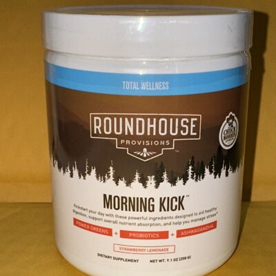 Roundhouse MORNING KICK Provisions digestion Strawberry Lemonade New 9.1oz NEW
