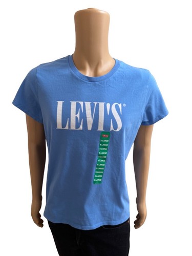 LEVI’S Levis Levi Strauss Women’s Tee Shirt Tshirt Marina Blue White Logo XL