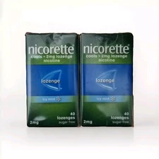 Nicorette Cools 2mg Icy Mint Lozenge 2 x 40 Lozenges Stop Smoking Aid