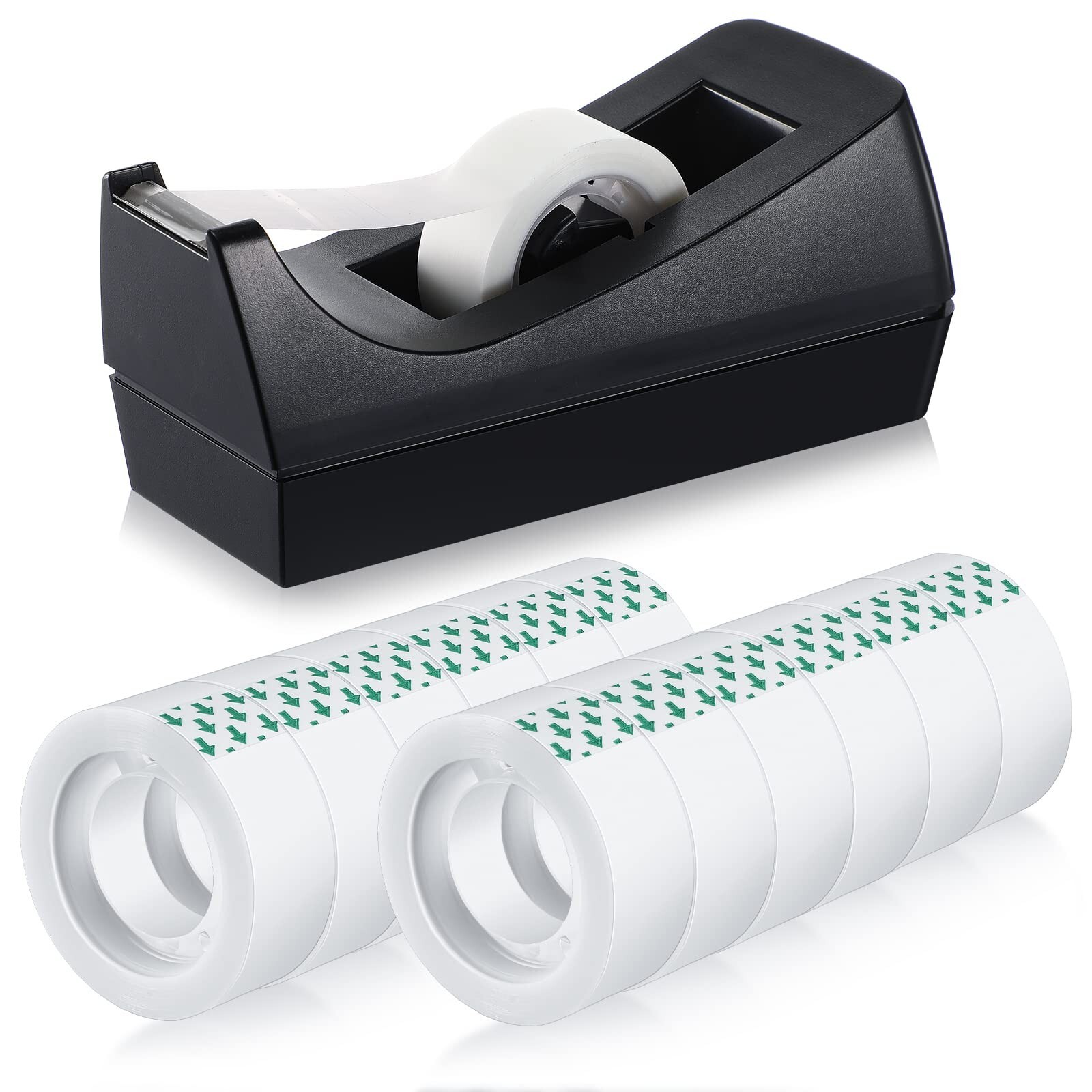 Tape Dispenser Desk with 12 Rolls Transparent Cute Small Tape Dispenser Packi...-image