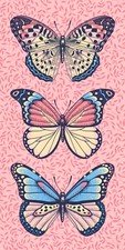 Butterflies Trio Beach Towel - 30" x 60" - Velour - Made in Brazil