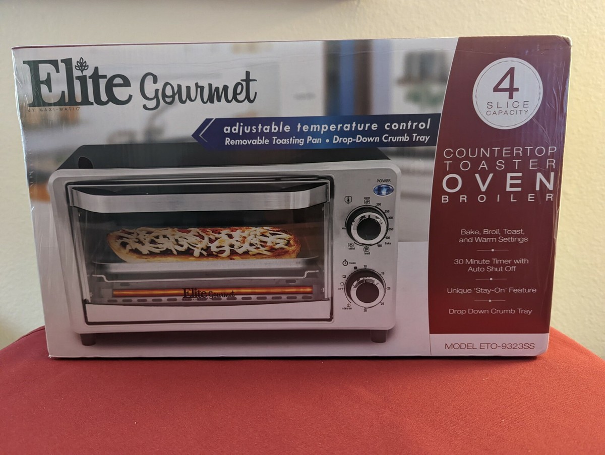 New Sealed Maxi-Matic Elite Gourmet Countertop Toaster Oven Broiler  ETO-9323SS