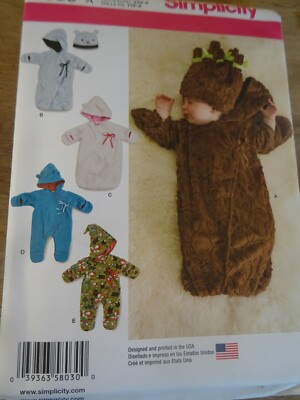 8030 Patron Simplicity Nid D Ange Et Chapeau Bebe 0 Au 6 Mois Ebay