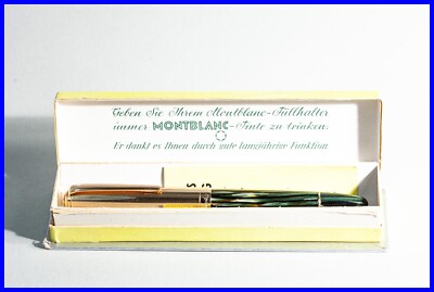 1955 MONTBLANC 644 F flex Gold Feder 14Ct Grün gestreift