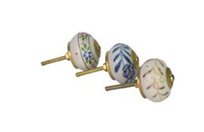 Flower Design Hand Painted Vintage Ceramic Door Knobs Cabinet Pull knobs i24-219