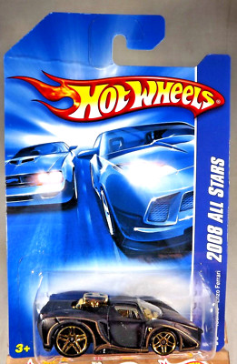 2008 Hot Wheels #66 All Stars 'TOONED ENZO FERRARI Black w/Gold
