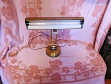 Vintage  Brass Adjustable Arm Table Desk Piano Lamp Harp ~ NICE~ FREE SHIP~