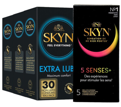 SKYN Extra Feucht latexfreie Kondome 30 Stk + SKYN 5 Senses 5 St Vorteilsset 35