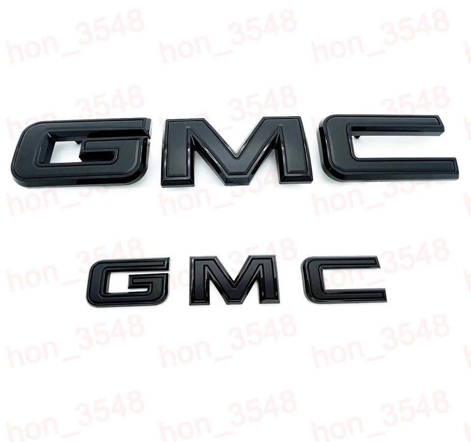 2021-2024 Solo GMC Yukon Yukon XL GM Kit emblema delantero y trasero todo negro 84729912 Foto 3 de 4
