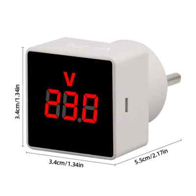 Square European Plug Type Household Lcd Digital Ac Voltmeter AC50-380V