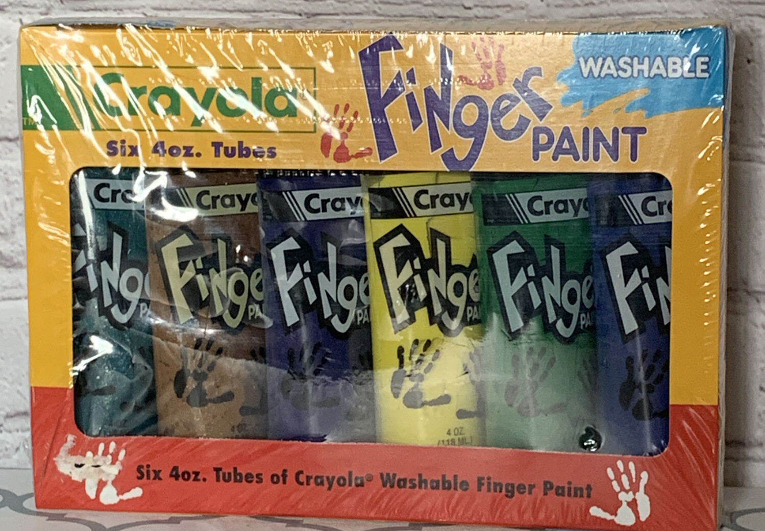 Vtg Crayola Washable Finger Paint (6) 4oz Tubes 1994