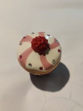 Kleine Keramik-Schmuckdose Cupcake mit Deckel & Strass – Handbemalt