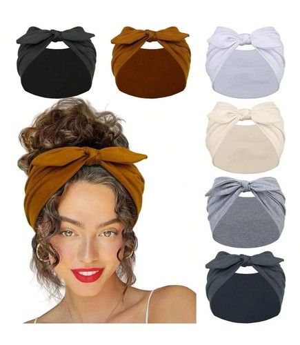 Womens Wide Knotted Headband Rabbit Ears Breathable Hair Tie Hairband 7000 - Picture 3 of 41