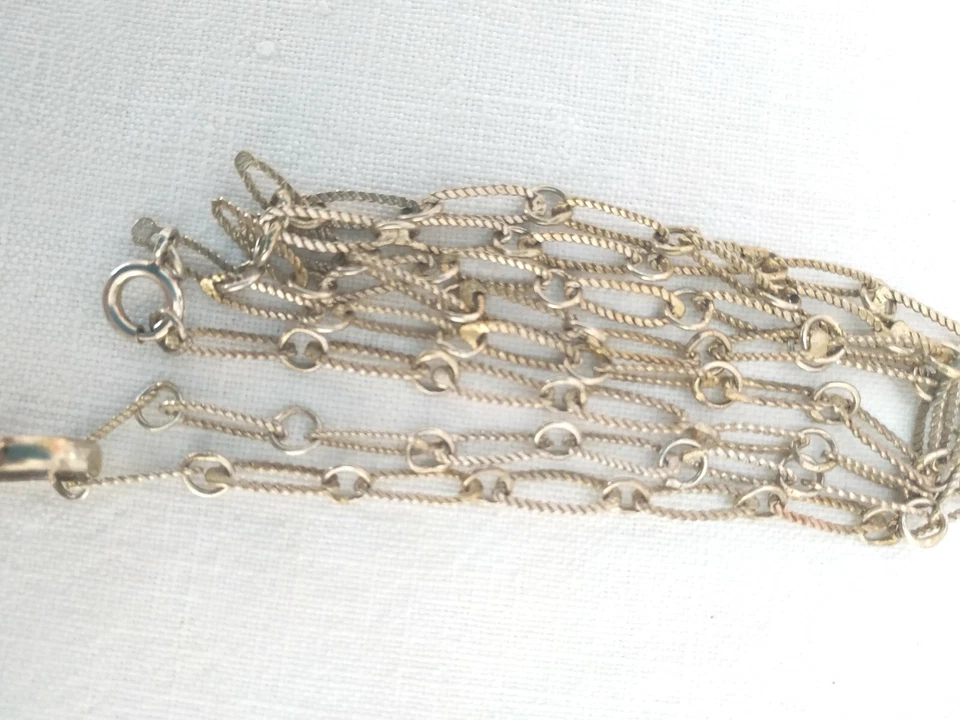 LUNGA COLLANA VINTAGE E CROCE IN FILIGRANA NO PUNZONI ARGENTO METALLO - Immagine 4 di 4