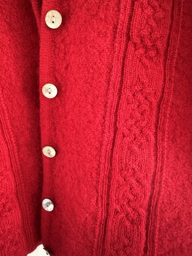 NWOT KAREN SCOTT Red 100%wool cardigan buttons Up Girls & Teens Sweater Size L - Picture 5 of 9