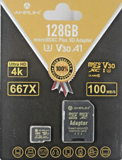 New Amplim 128GB Micro SD Card Plus SD Adapter Memory Card sealed