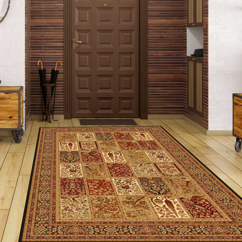 Schurwolle Grossen Versch Schwarz Beige Rot 100 Klassisch Perser
