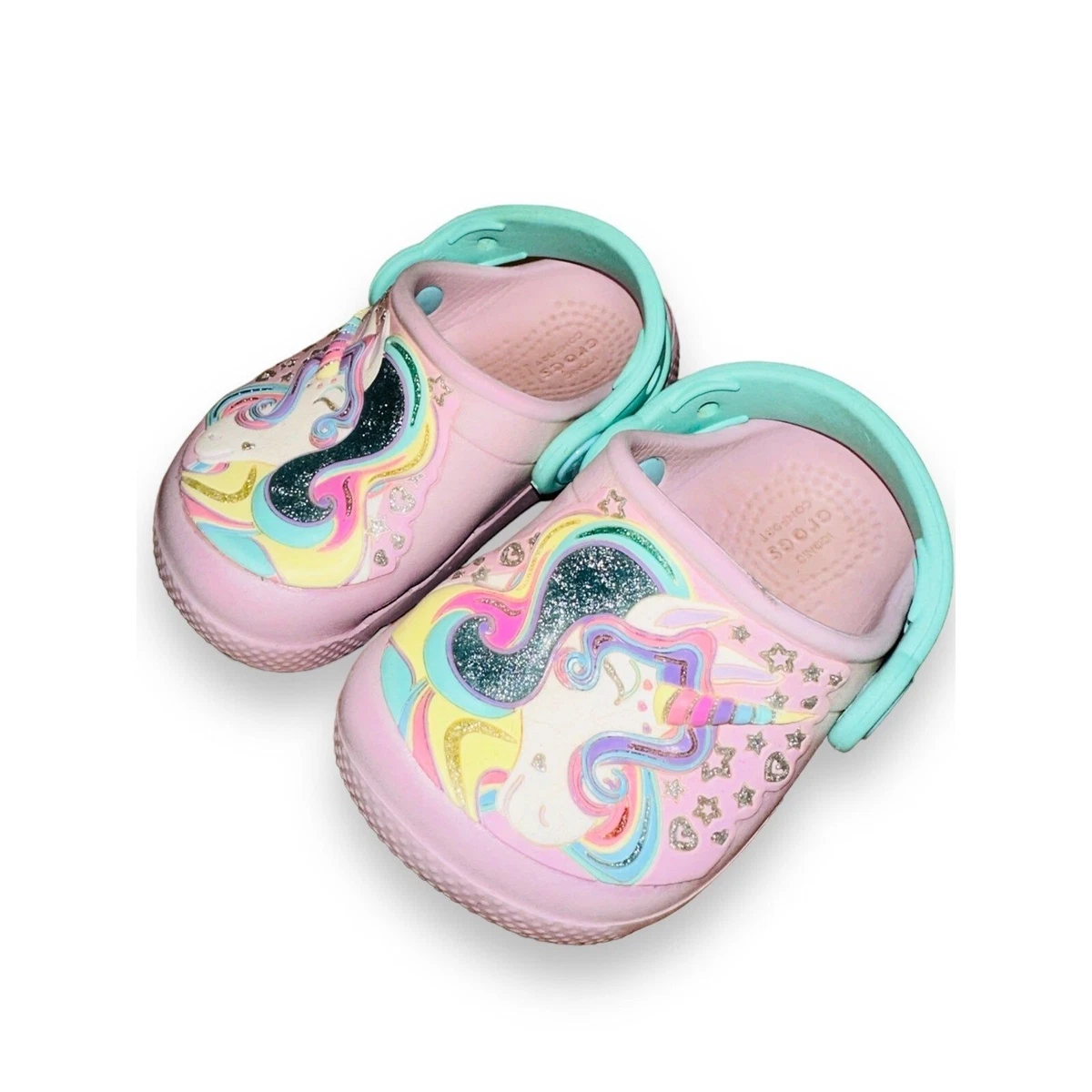 Crocs Iconic Funlab Sparkle Unicorn Clogs Little Girls Size 6C eBay