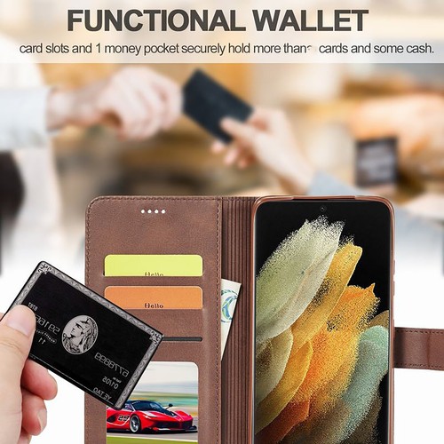 Leather Wallet Card Stand Book Shockproof Case Cover For All Samsung Models - Picture 7 of 28