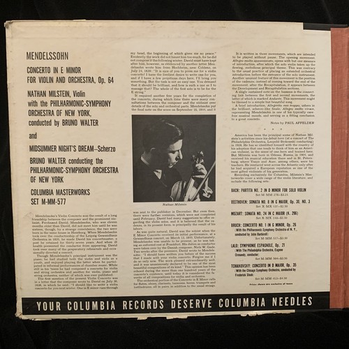 NATHAN MILSTEIN violin - MENDELSSOHN Concerto WALTER - COLUMBIA 4x10" 78rpm 1945 - Picture 3 of 11