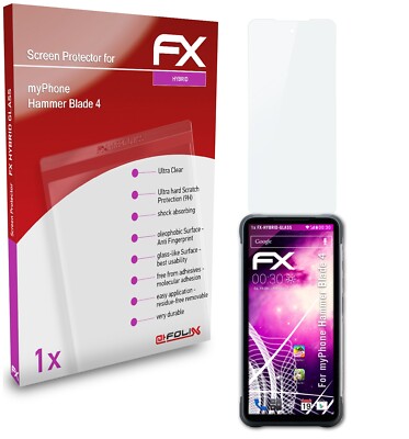 Protecteur écran AtFoliX FX-Hybrid-Glass 9H Pour MyPhone Hammer Iron 3 - Anti-choc Neuf
