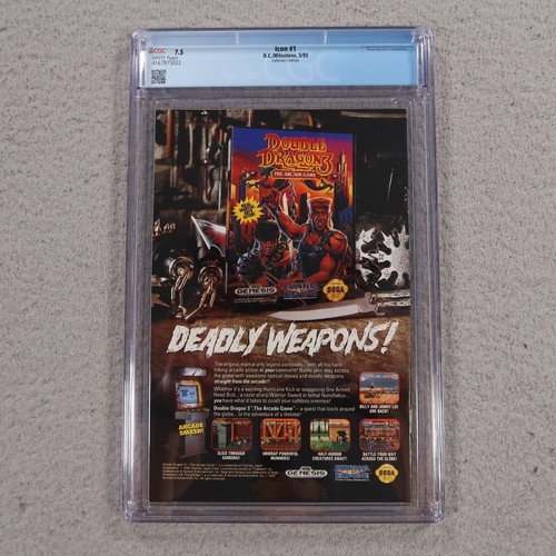 Icon #1 1993 1st App of Icon Arnus & Rocket Raquel Ervin Collectors DC CGC 7.5 - Picture 2 of 3