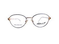 New VTG Monet Eyewear Oval Gold Metal Eyeglasses MT-58 TEL Marine 50 17 140