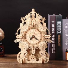 3D Wooden Puzzle Clock Toy DIY Mechanical Model Kits Kids Gifts creative toy