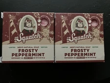 2 Dr. Squatch Natural Bar Soap Frosty Peppermint  5 oz.