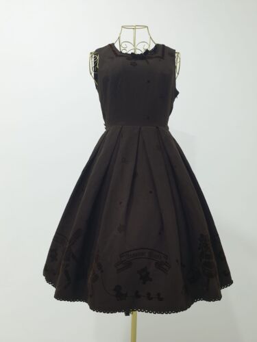 Robe gothique Lolita femme innocent monde JSK OP Tokyo mode ours en peluche marron - Photo 1 sur 8