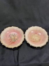 LOT OF 2 CLARUS WARE GOLD TRIM CHINA BOWLS  5.25”