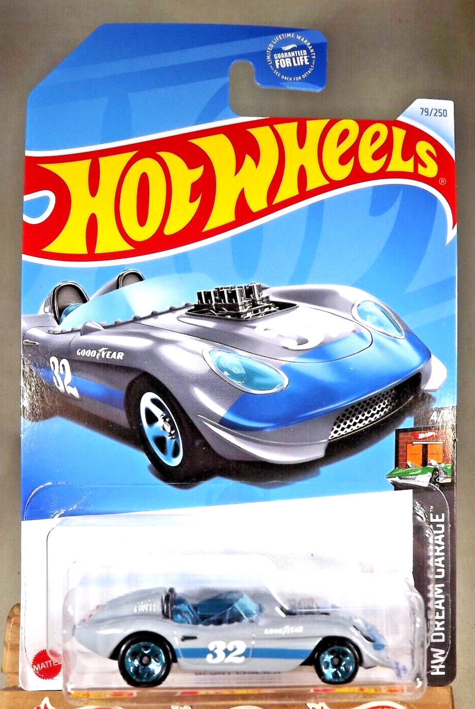 2024 Hot Wheels #79 HW Dream Garage 4/5 GLORY CHASER Gray w/Blue 5 Spoke Wheels