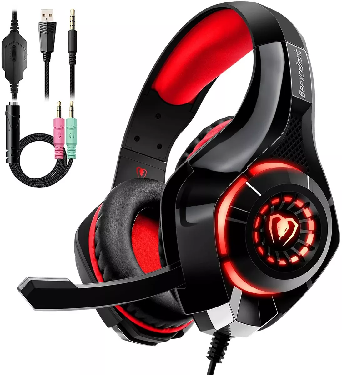 Auriculares Cascos Gaming Premium Stereo con Micrófono para PS4 PC