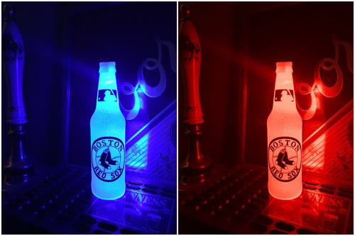 MLB Boston Red Sox Baseball Bottle Light 12 oz Beer LED Man Cave Bar Mens - Picture 1 of 5