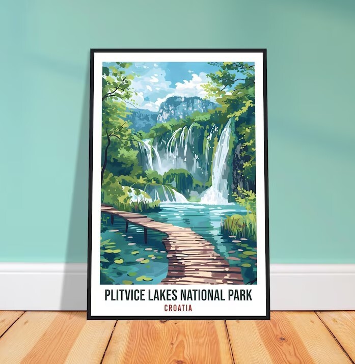 Plitvice Lakes National Park Croatia Wall Art Travel Print