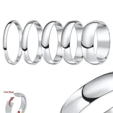 Titanium Court Shaped High Polished Wedding Ring Band '''All Width's & Size's'''