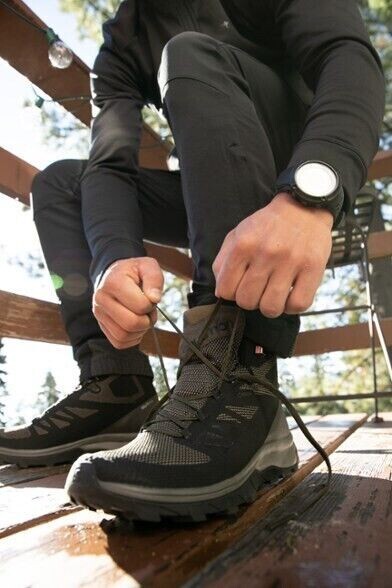 サロモン-ハイキング シューズ OUTLINE MID GORE-TEX Salomon Men's Outline Mid Gore-Tex Hiking Boots Beluga/Black