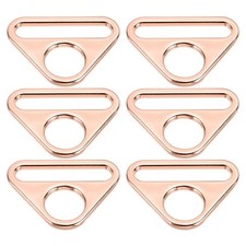 6Pcs 1.26 Inch Triangle Buckle Adjuster D Ring Triangle Buckles Rose Gold