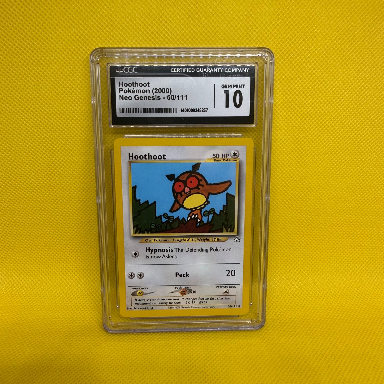 2000 Pokémon Hoothoot Neo Genesis- 60/111 GEM MINT 10