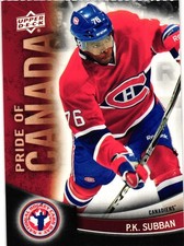2011-12 Upper Deck UD P.K. Subban Pride of Canada #7 National Hockey Card Day