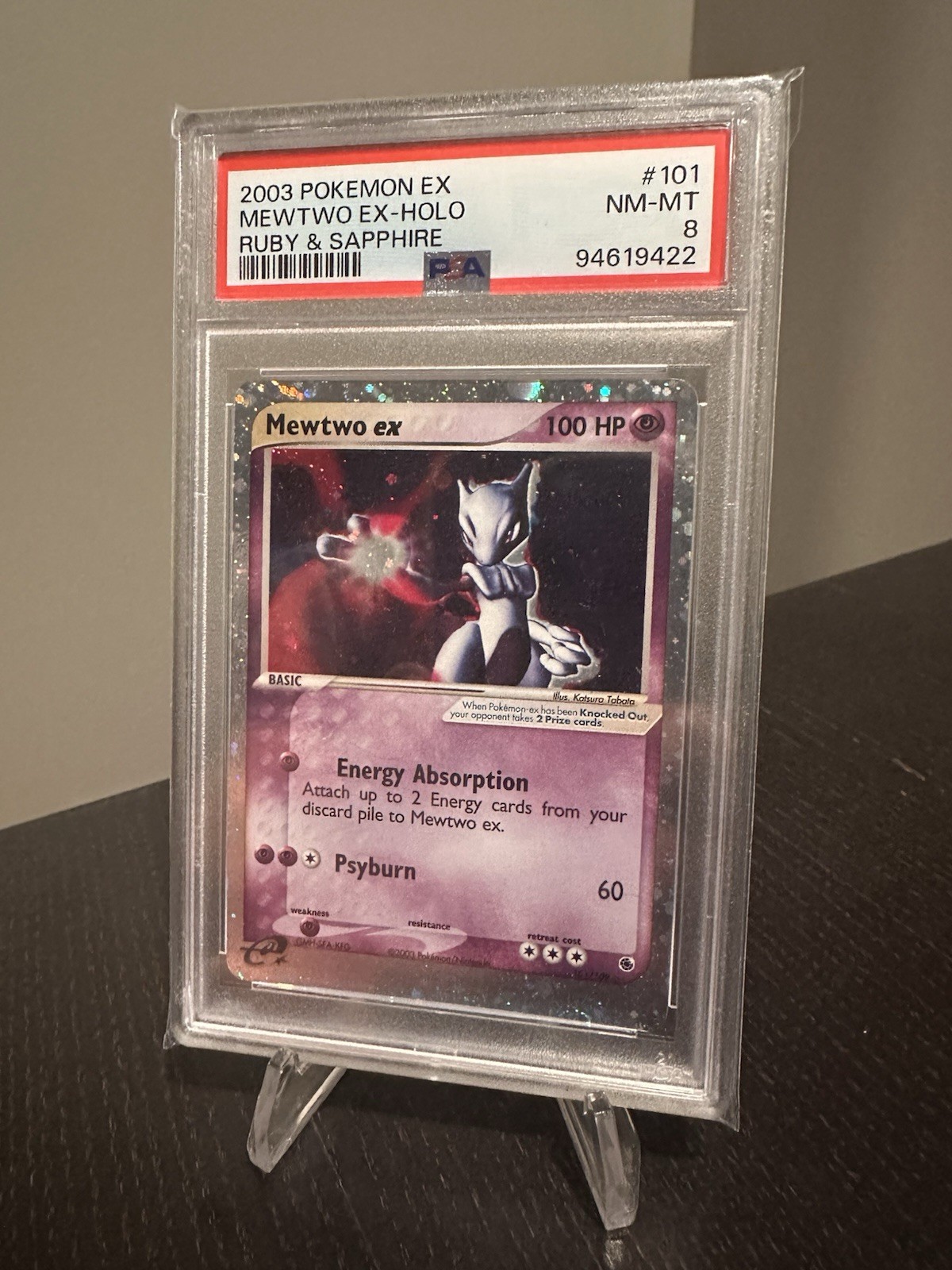 Pokémon TCG Mewtwo ex 101/109 Ruby & Sapphire Holo English PSA 8