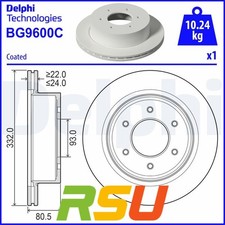 2x Delphi Bremsscheibe BG9600C Höhe 80,5 mm Bremsscheiben-Aussendurchmesser 3...