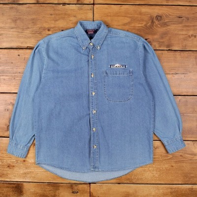 Vintage Common Sense Denim Shirt M Mens Button 90s Cotton Pocket Blue