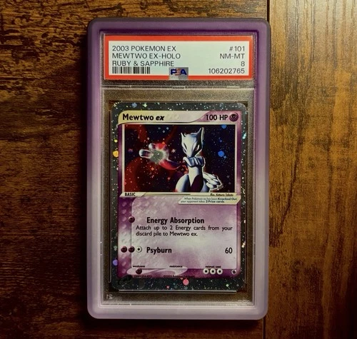 2003 MEWTWO EX RUBY & SAPPHIRE #101 HOLO PSA 8 *DRAGONSCALE GUARD INCLUDED*🔥📈