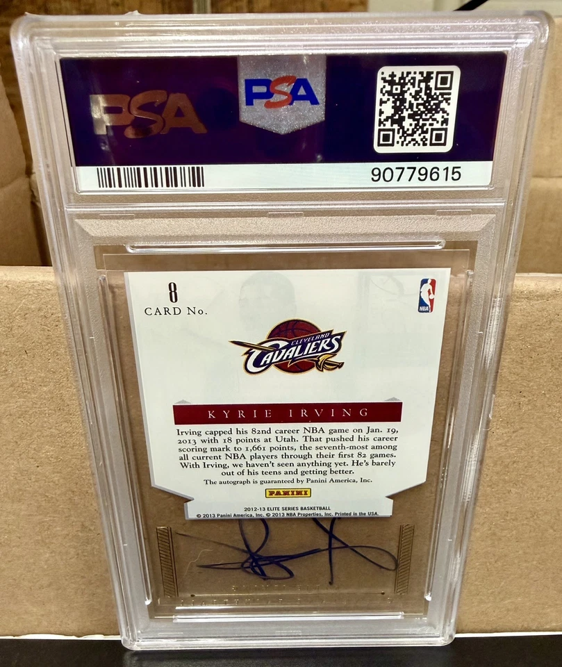 2012-13 Panini Elite Series KYRIE IRVING Rookie Inscriptions RC Auto #8 PSA 8 - Image 2 of 3