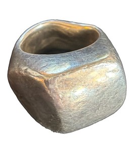 Vtg STERLING SILVER Simon Sebbag? HUGE MODERN ART FAT SCULPTURE RING SZ 7