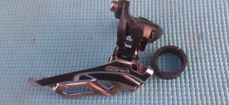 SHIMANO SORA FD-R3030 FRONT MECH x3 ROAD BIKE INC SHIM BAND ON 28.6/34.9 CLEAN