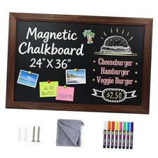 Magnetic Chalkboard for Wall, 24 x 36 Inch Solid 24x36 Inch Brown Chalkboard
