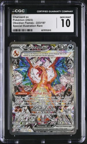 Pokemon 2023 Charizard ex 223/197 SIR Obsidian Flames GEM MINT CGC 10